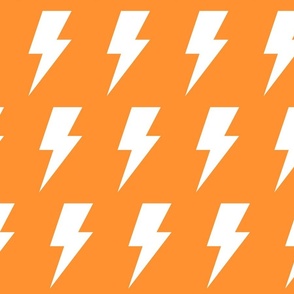 lightning bolts soda pop orange inverted - kids jumbo brights - perfect for wallpaper curtains bedding