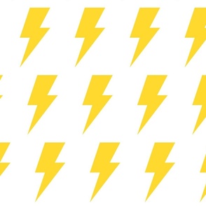 lightning bolts sunray yellow - kids jumbo brights - perfect for wallpaper curtains bedding