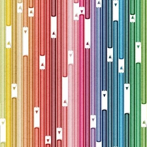 Small scale // Colourful minds // white background vertical pencil stripes in rainbow colours