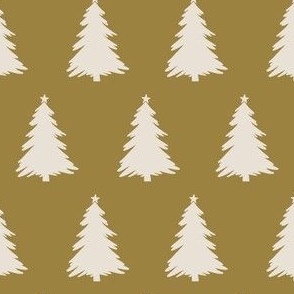 Christmas trees White and gold