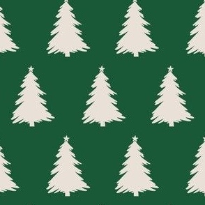 Christmas Trees in Green and White