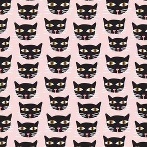 Black Cat  | Sm Pastel Pink