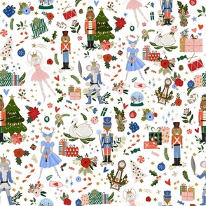 Woodland Nutcracker Scene in White