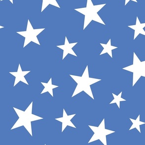 stars berry blue inverted - kids jumbo brights - perfect for wallpaper curtains bedding