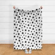 stars black and white - kids jumbo brights - perfect for wallpaper curtains bedding