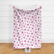 stars blazing pink - kids jumbo brights - perfect for wallpaper curtains bedding