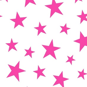 stars blazing pink - kids jumbo brights - perfect for wallpaper curtains bedding