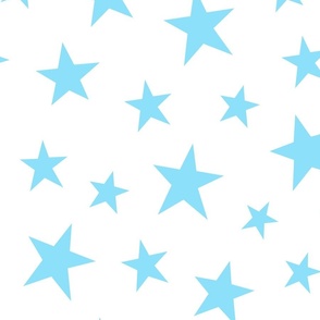 stars cloud blue - kids jumbo brights - perfect for wallpaper curtains bedding