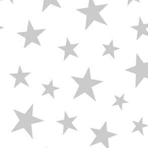 stars grey - kids jumbo brights - perfect for wallpaper curtains bedding