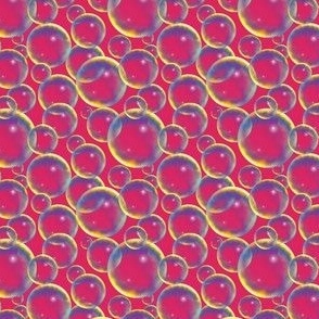 soap bubbles on magenta