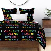 jumpin' jack alphabet letters FQ lowercase color on black