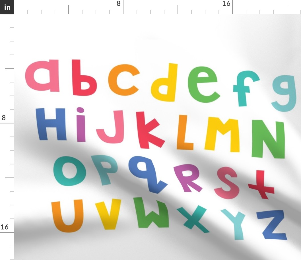 jumpin' jack alphabet letters FQ lowercase color on white