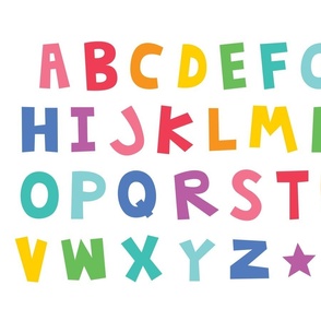 jumpin' jack alphabet letters FQ uppercase color on white