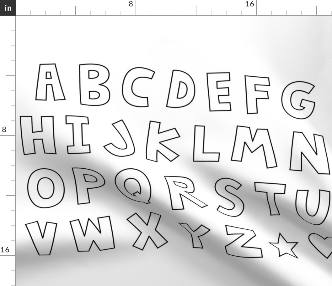 jumpin' jack alphabet letters FQ uppercase outline on white