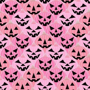 Scary Cute Jack-o'-lantern Halloween Pumpkins Pink