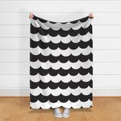 waves black and white - kids jumbo brights - perfect for wallpaper curtains bedding
