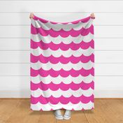 waves blazing pink - kids jumbo brights - perfect for wallpaper curtains bedding