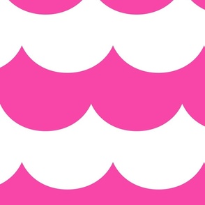 waves blazing pink - kids jumbo brights - perfect for wallpaper curtains bedding