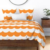 waves soda pop orange - kids jumbo brights - perfect for wallpaper curtains bedding