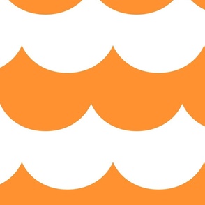 waves soda pop orange - kids jumbo brights - perfect for wallpaper curtains bedding