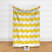 waves sunray yellow - kids jumbo brights - perfect for wallpaper curtains bedding