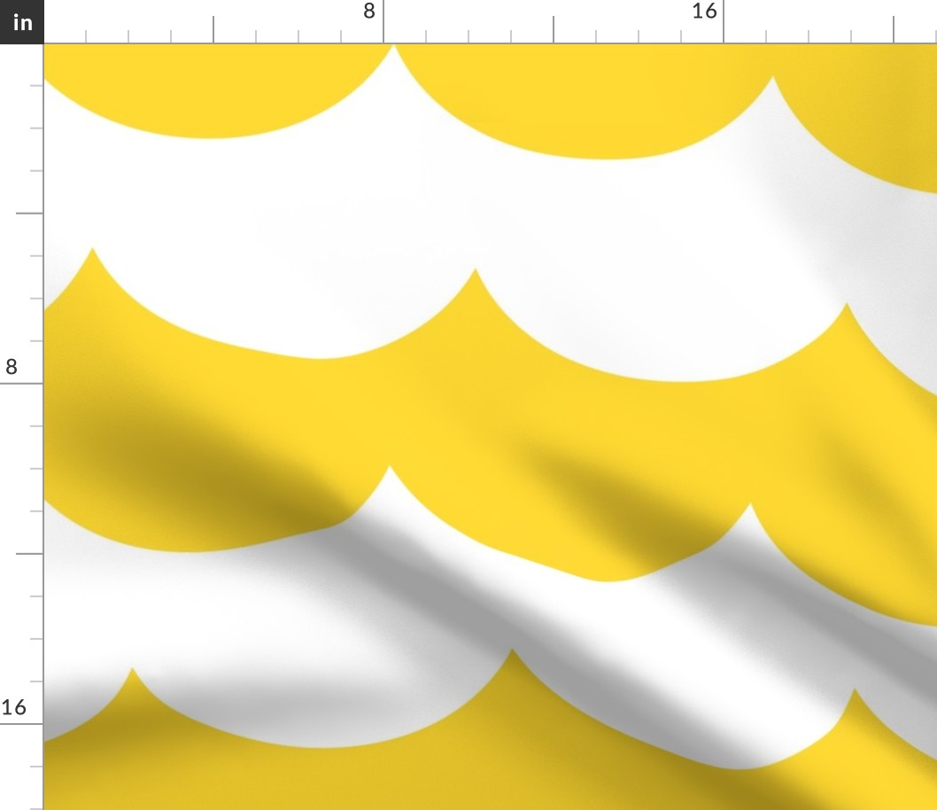 waves sunray yellow - kids jumbo brights - perfect for wallpaper curtains bedding