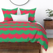 waves candied red and gummy green - kids jumbo brights - perfect for wallpaper curtains bedding