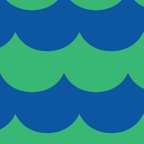 waves gummy green and dazzled blue - kids jumbo brights - perfect for wallpaper curtains bedding