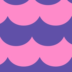 waves popping pink and purple fizz - kids jumbo brights - perfect for wallpaper curtains bedding