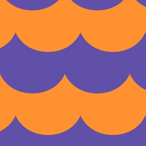 waves soda pop orange and purple fizz - kids jumbo brights - perfect for wallpaper curtains bedding