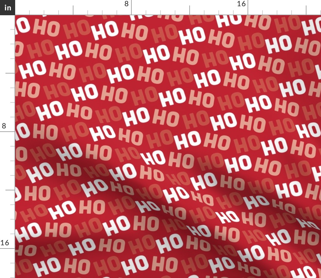 Ho Ho Ho - Christmas Santa - Ho Ho Ho Pattern - Red White Christmas Fabric Cute - LAD20