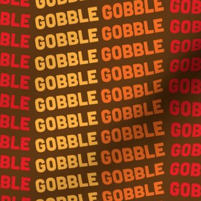 Thanksgiving Fabric, Gobble Gobble Pattern Fall Fabric Brown, Orange, Gold Yellow - LAD21