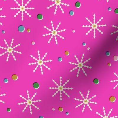 Snow Day (Dark Pink) || festive snowflakes & spots