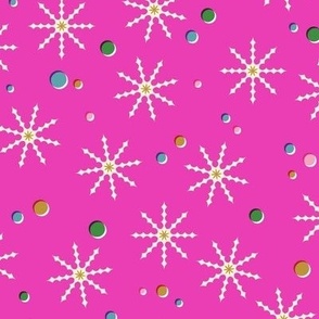 Snow Day (Dark Pink) || festive snowflakes & spots