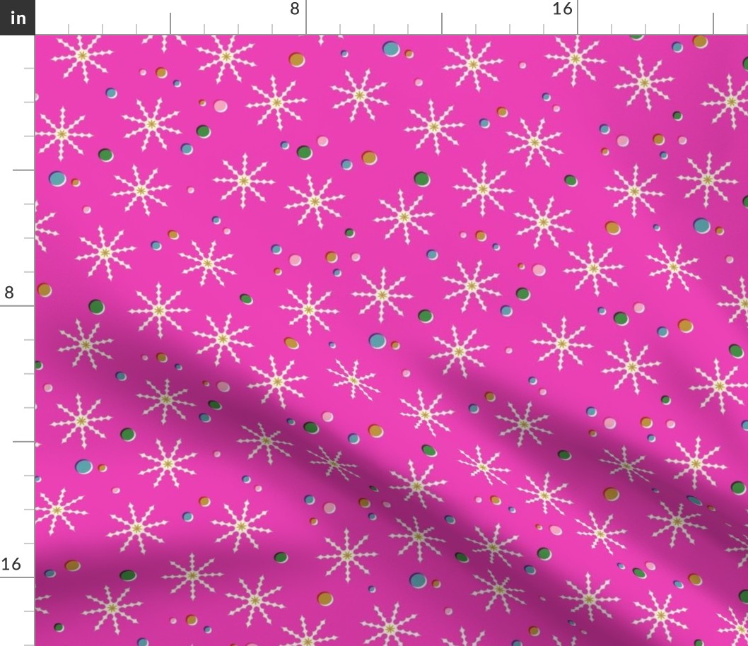 Snow Day (Dark Pink) || festive snowflakes & spots