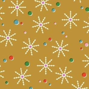 Snow Day (Gold) || festive snowflakes & spots