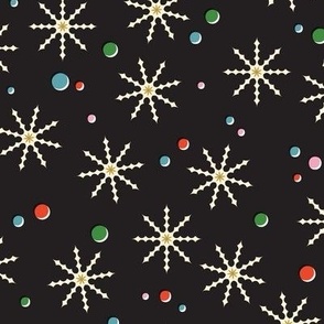 Snow Day (Black) || festive snowflakes & spots