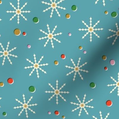 Snow Day (Turquoise) || festive snowflakes & spots