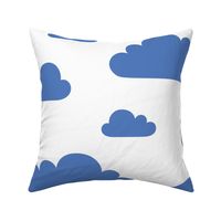 clouds berry blue - kids jumbo brights - perfect for wallpaper curtains bedding