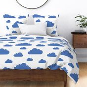 clouds berry blue - kids jumbo brights - perfect for wallpaper curtains bedding