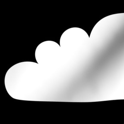 clouds black and white inverted - kids jumbo brights - perfect for wallpaper curtains bedding