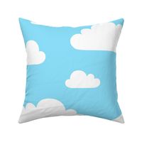 clouds cloud blue inverted - kids jumbo brights - perfect for wallpaper curtains bedding