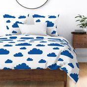 clouds dazzled blue - kids jumbo brights - perfect for wallpaper curtains bedding