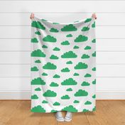 clouds gummy green - kids jumbo brights - perfect for wallpaper curtains bedding