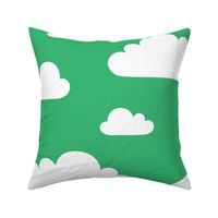 clouds gummy green inverted - kids jumbo brights - perfect for wallpaper curtains bedding