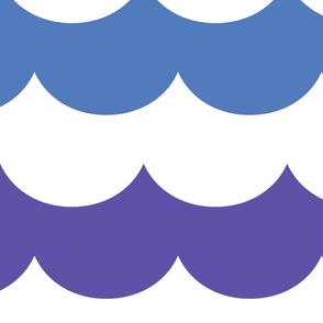 waves pinks blues purple on white - kids jumbo brights - perfect for wallpaper curtains bedding