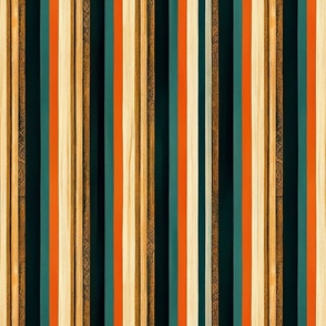 1960s Single Vertical Stripes Mod Style
