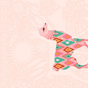 Llovely Llama on Pink Tea Towel Wall Hanging