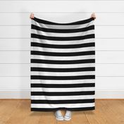 black and white 3 inch horizontal stripes - kids jumbo brights - perfect for wallpaper curtains bedding