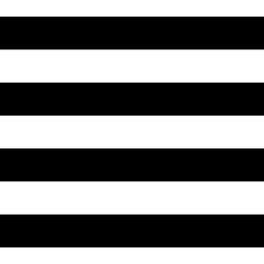 black and white 3 inch horizontal stripes - kids jumbo brights - perfect for wallpaper curtains bedding